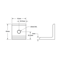 40-510-1 MODULAR SOLUTIONS ANGLE BRACKET<br>45MM TALL X 45MM WIDE W/ HARDWARE